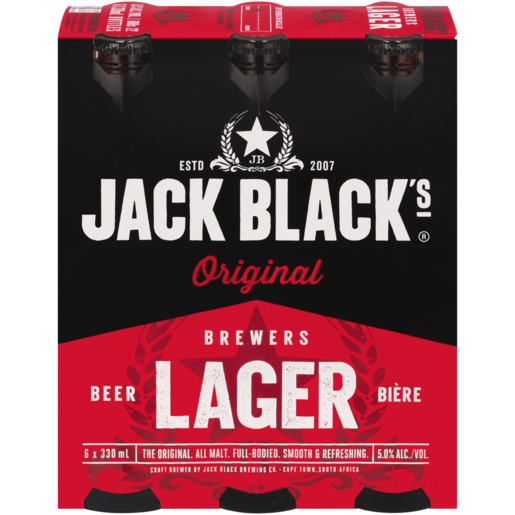 Jack Black's Brewers Lager Bottle 6 x 330ml