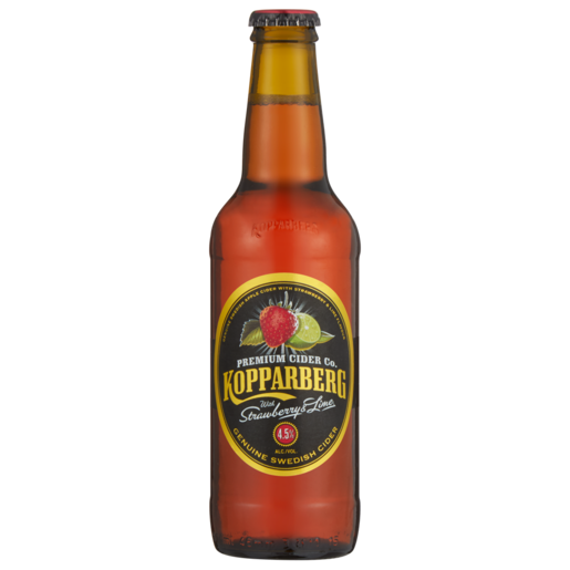 Kopparberg Premium Strawberry & Lime Flavoured Cider Bottle 330ml