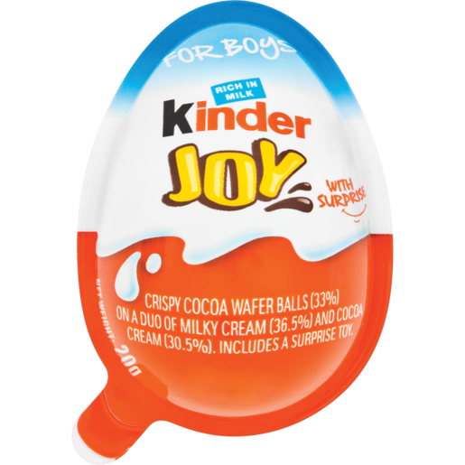 Kinder Joy Egg Chocolate For Boys 20g