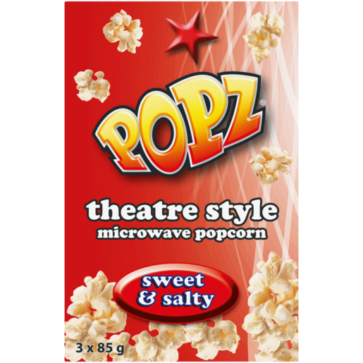 Popz Sweet & Salty Microwave Popcorn 3 x 85g