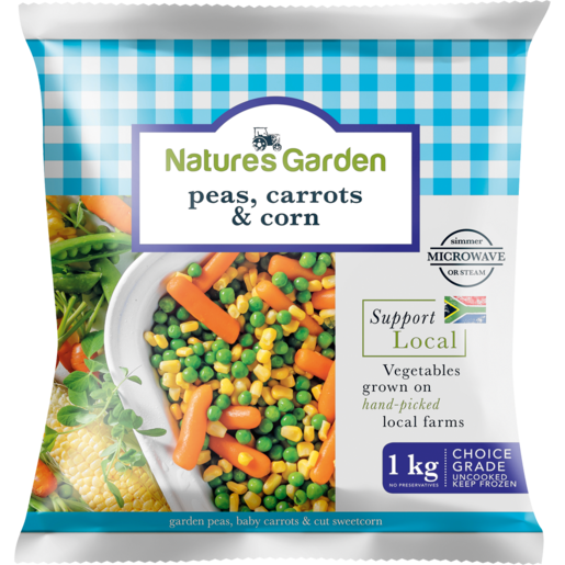 Nature's Garden Frozen Peas, Carrots & Corn Mixed Vegetables 1kg