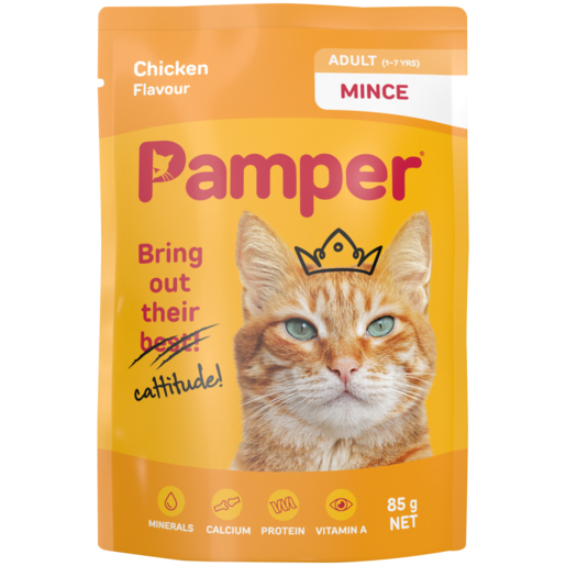 Pamper Chicken Mince Cat Food 85g
