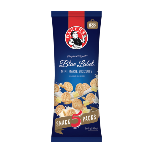 Bakers Blue Label Mini Marie Biscuits 5 x 40g | Biscuits | Biscuits,  Cookies & Cereal Bars | Food Cupboard | Food | Checkers ZA