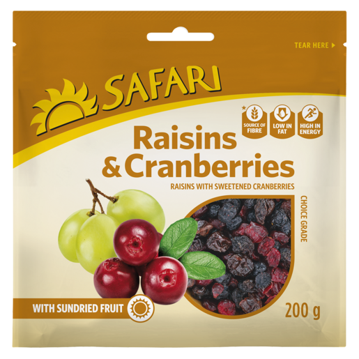 SAFARI Dried Raisins & Cranberries 200g