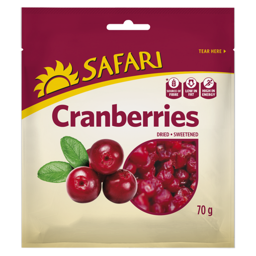 SAFARI Dried Sweetened Cranberries 70g