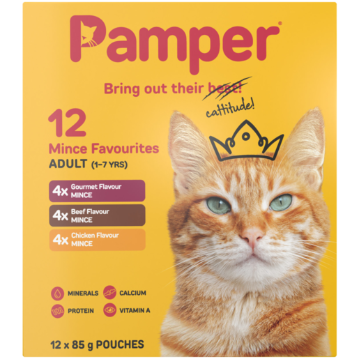 Pamper Mince Favourites Wet Cat Food Multipack 12 x 85g