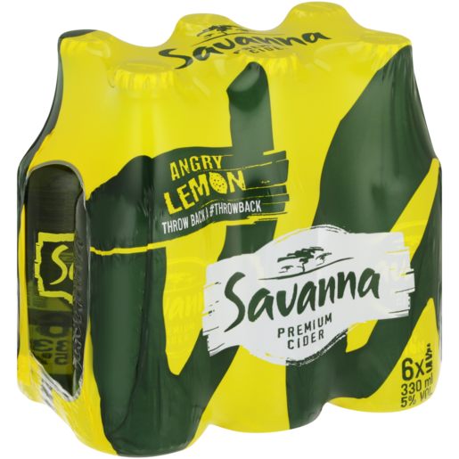 Savanna Angry Lemon Premium Cider Bottles 6 x 330ml