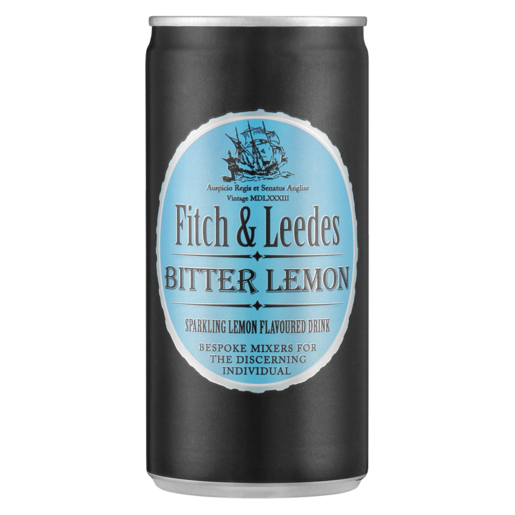 Fitch & Leedes Bitter Lemon Flavoured Sparkling Drink Can 200ml
