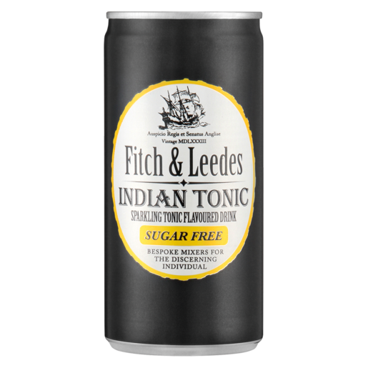 Fitch & Leedes Sugar Free Indian Tonic Sparkling Flavoured Drink Can 200ml