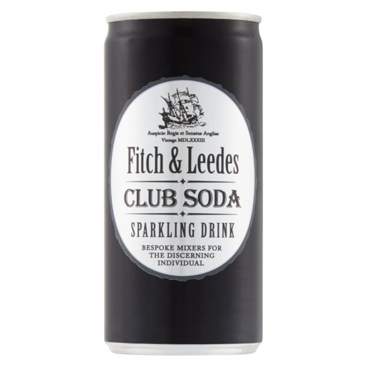 Fitch & Leedes Club Soda Flavoured Sparkling Drink Can 200ml