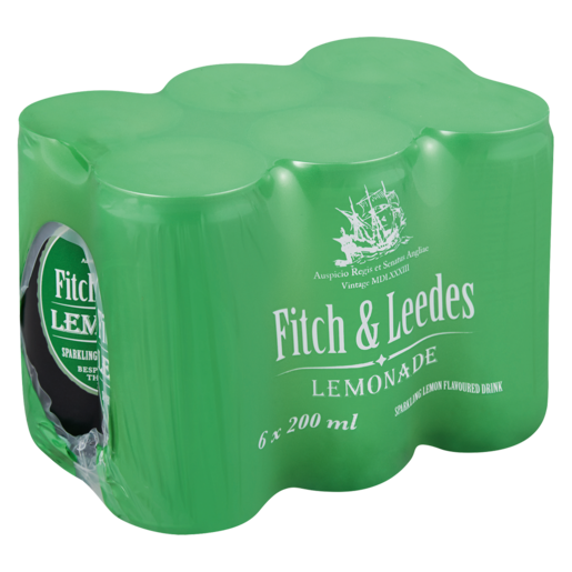 Fitch & Leedes Lemonade Flavoured Sparkling Drink Cans 6 x 200ml