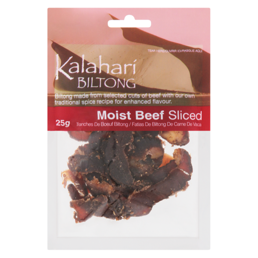 Kalahari Biltong Moist Sliced Beef 25g