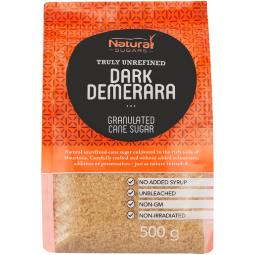 Natural Sugars Truly Unrefined Dark Demerara Granulated Cane Sugar 500g