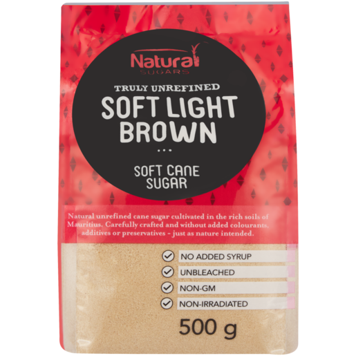Natural Sugars Truly Unrefined Soft Light Brown Soft Cane Sugar 500g