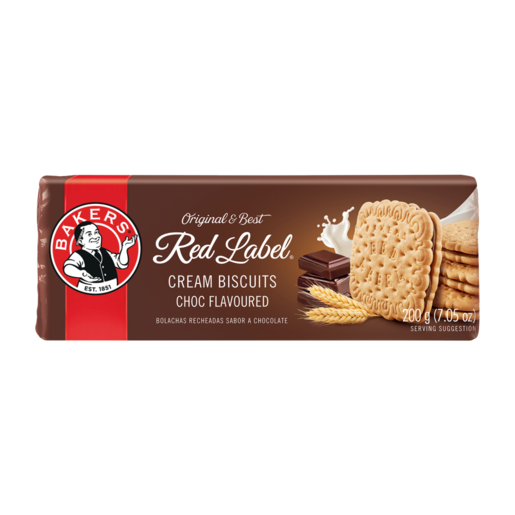 Bakers Red Label Chocolate Flavoured Cream Biscuits 200g