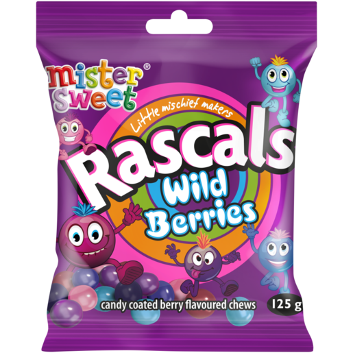 Rascals Wild Berries Candy Coated Chews 125g