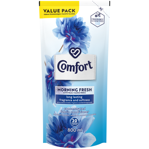 Comfort Morning Fresh Concentrated Laundry Fabric Softener Refill 800ml