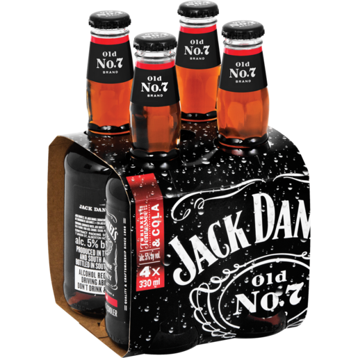 Jack Daniel's Whiskey & Cola Cooler Bottles 4 x 330ml