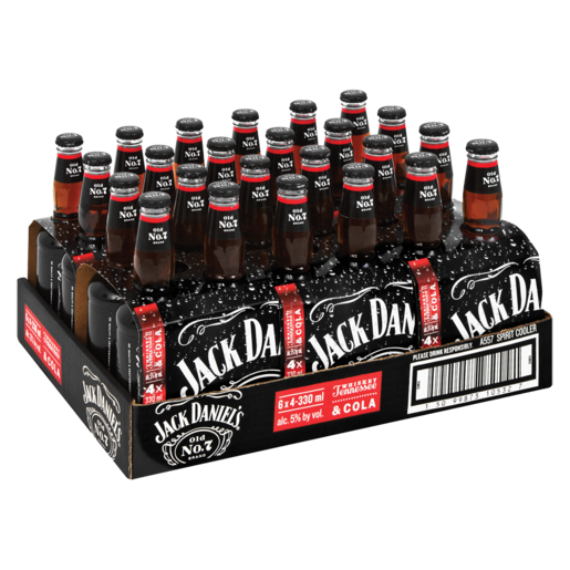 Jack Daniel's Whiskey & Cola Cooler Bottles 24 x 330ml