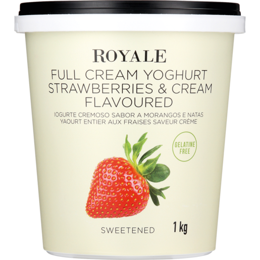 Royale Strawberries & Cream Full Cream Yoghurt 1kg