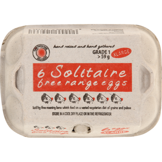 Solitaire Extra Large Free Range Eggs 6 Pack