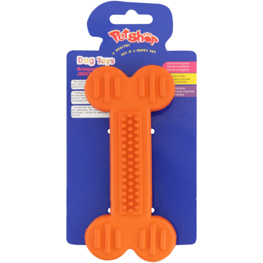 Petshop Rubber Bone Dog Toy (Colour May Vary)