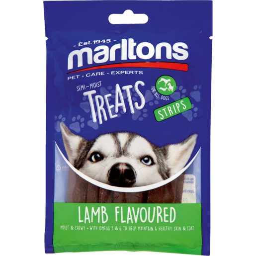 Marltons Semi-Moist Lamb Strip Dog Treats 120g