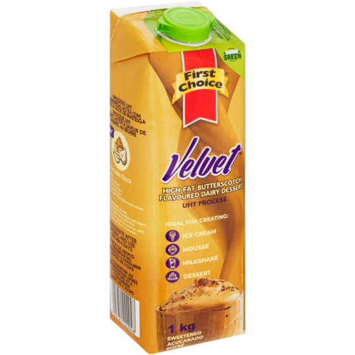 First Choice Velvet Butterscotch Flavoured Dairy Dessert 1L
