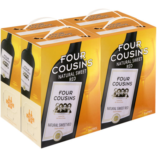 Four Cousins Natural Sweet Red Wine Boxes 4 x 3L