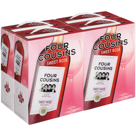 Four Cousins Natural Sweet Rosé Wine Box 4 x 3L