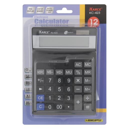 Karce Black 12 Digit Electronic Calculator
