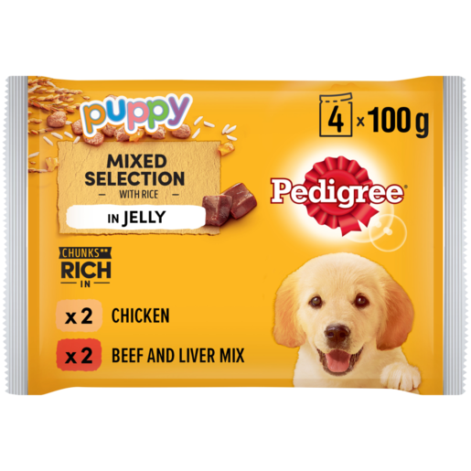 Pedigree Beef & Rice In Jelly Dog Food Pack 4 x 100g