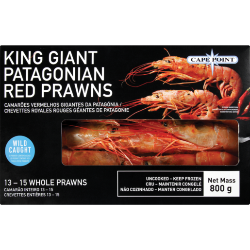 Cape Point Frozen King Giant Patagonian Red Prawns 800g Frozen Prawns Frozen Fish Seafood Frozen Food Food Checkers Za