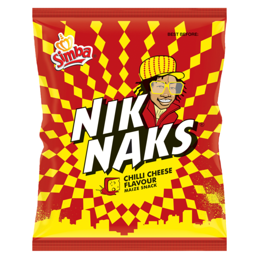 NikNaks Chilli Cheese Flavoured Maize Snack 55g