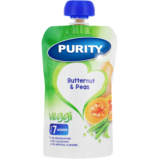 PURITY Butternut & Peas Vegetable Puree 7 Months+ 110ml