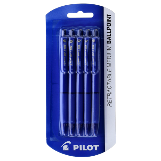 Pilot Medium Blue Ballpoint Pen 5 Pack