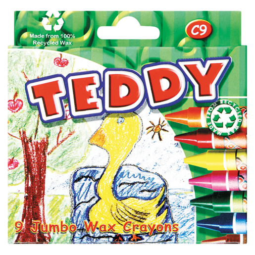 Teddy Jumbo Wax Crayons 9 Pack