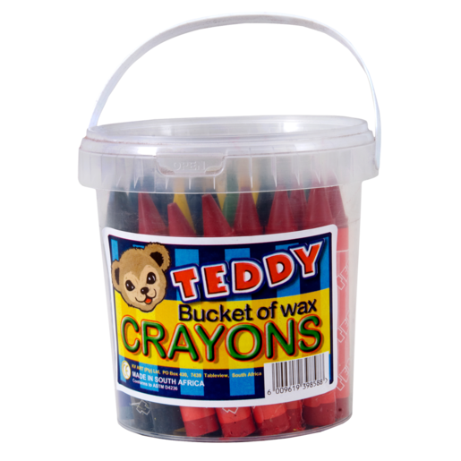Teddy Assorted Bucket of Wax Crayons 40 Pack