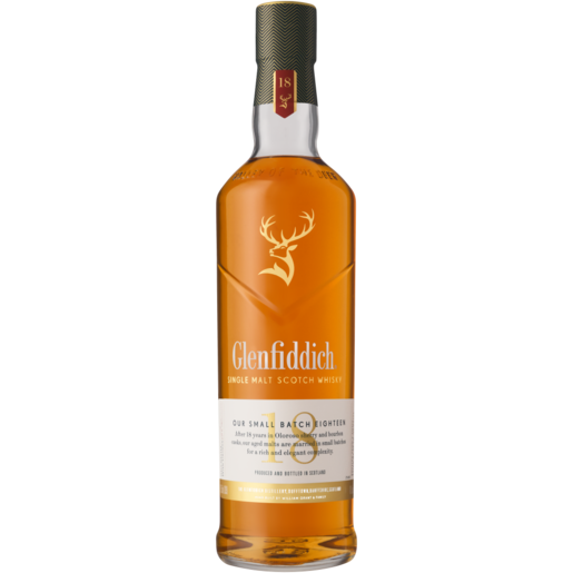 Glenfiddich 18 Year Old Single Malt Scotch Whisky Bottle 750ml