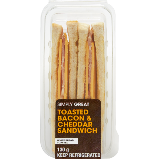 Simply Great Toasted Bacon & Cheddar Sandwich 130g