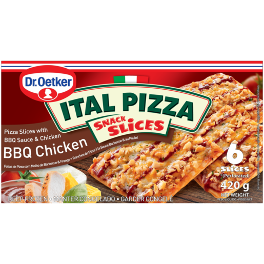 Dr. Oetker Frozen Ital Pizza Snack Slices BBQ Chicken Pizza Slices 6 x 70g