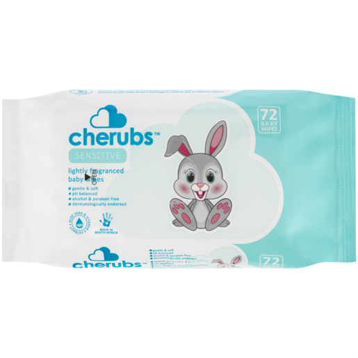 Cherubs Sensitive Lightly Fragranced Baby Wipes 72 Pack