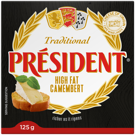 Président High Fat Camembert Cheese 125g