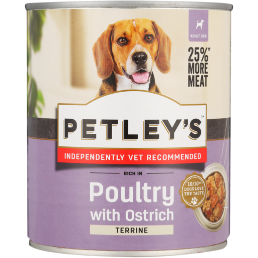 Petley's Terrine Rich In Ostrich In Jelly Dog Food 775g