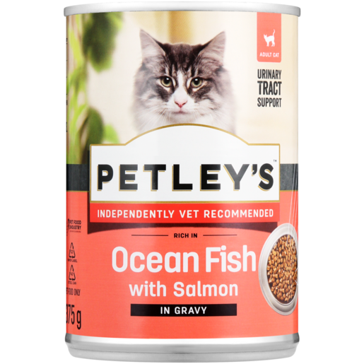 Petley's Coarse Pâté Ocean Fish With Salmon In Gravy Adult Cat Food Tin 375g