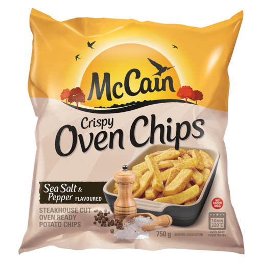 McCain Frozen Sea Salt & Pepper Oven Potato Chips 750g