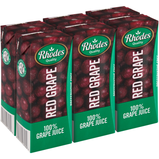 Rhodes Quality 100% Red Grape Juice 6 x 200ml