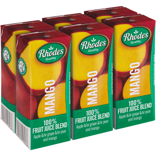 Rhodes Quality 100% Mango Fruit Juice Blend 6 x 200ml