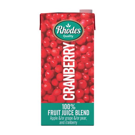 Rhodes Quality 100% Cranberry Juice 1L