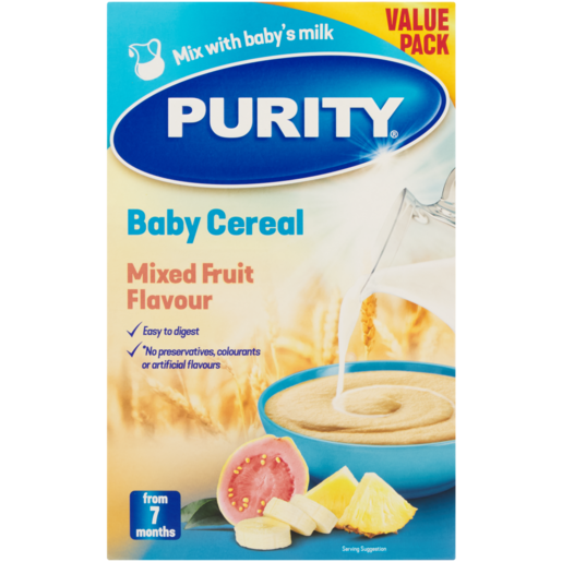 PURITY Mixed Fruit Flavoured Baby Cereal With Milk 450g